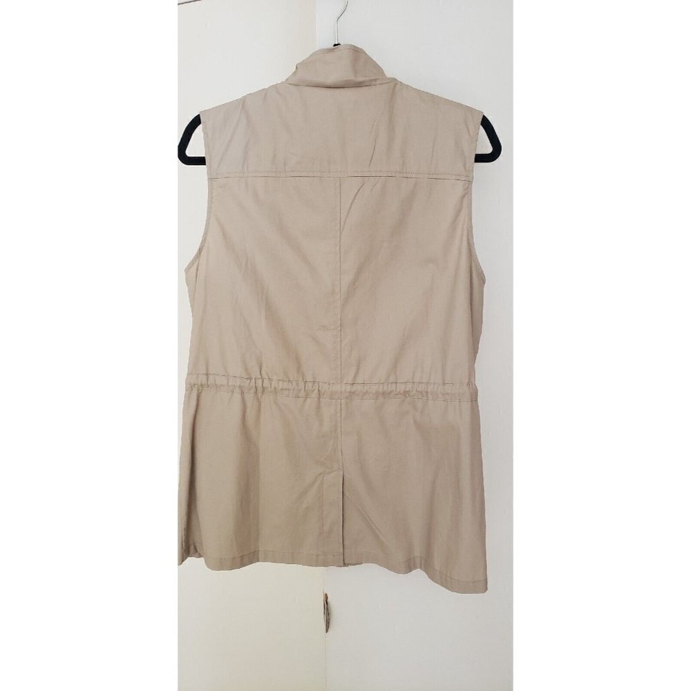 NEW C'EST TOI  COTTON TAN COLOR JACKET VEST LARGE - Picture 6 of 11